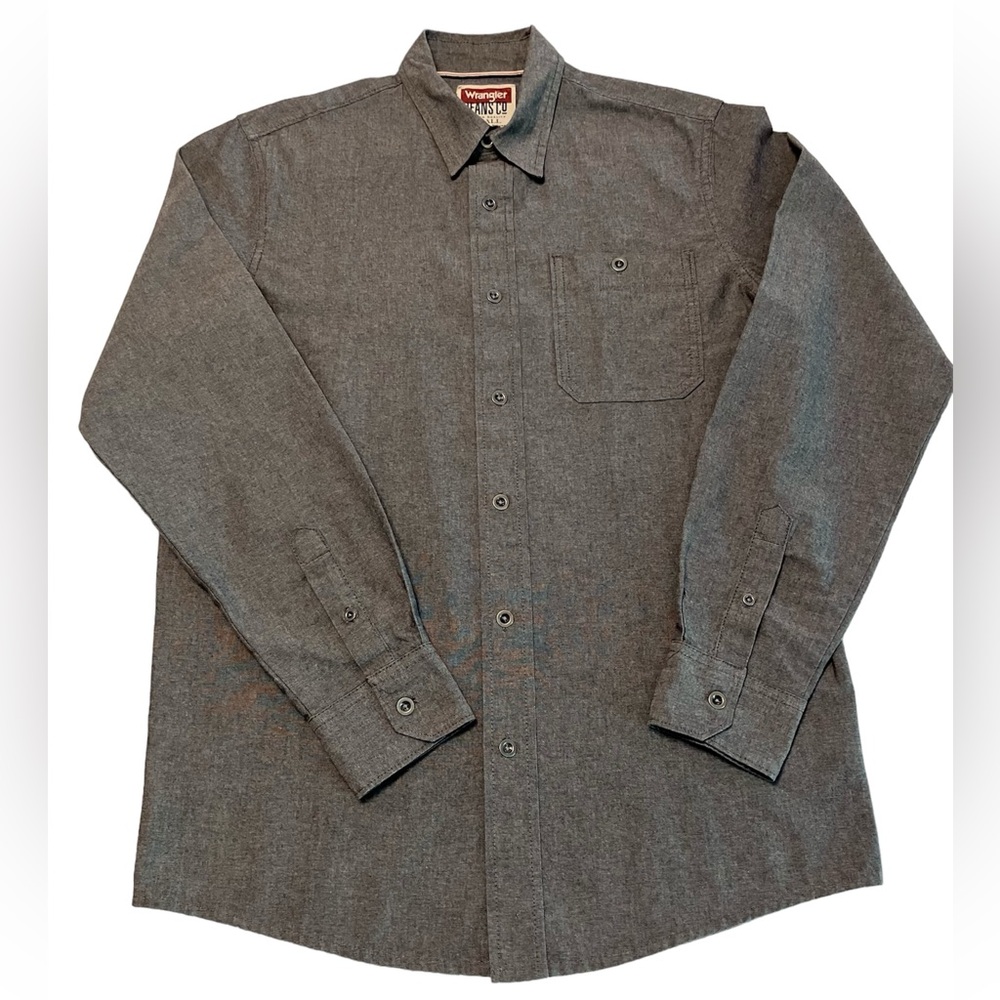 WRANGLER JEANS CO LONG-SLEEVE GRAY SHIRT SIZE SMALL
